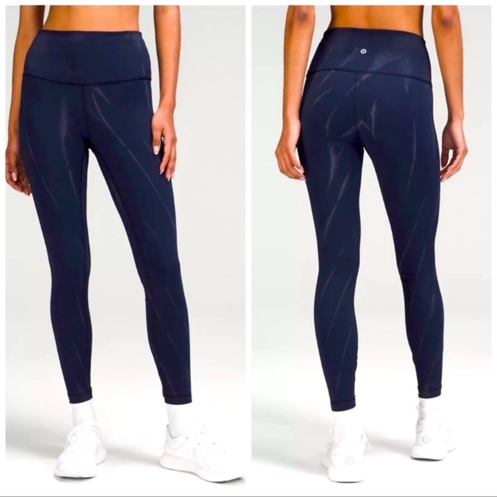 Lululemon Wunder Train 25" Sun Bleached Wash True Navy Size 12 NEW WITH TAGS